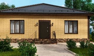 Проекты одноэтажных домов из кирпича | Строй-Снс - Усинск от 3640 рублей
