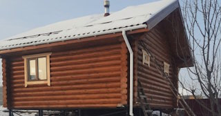 Баня из оцилиндрованного бревна под ключ в Усинске - от 135174 рублей